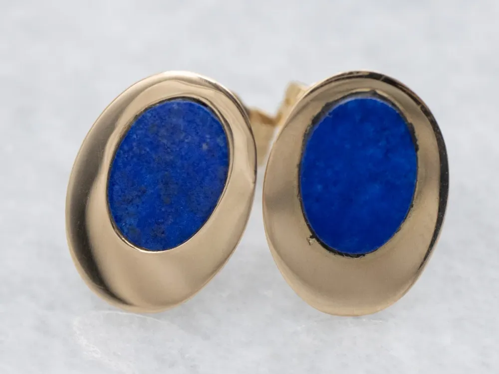 Mod Lapis and Goud Stud Earrings - Dier- en Milieuvriendelijk