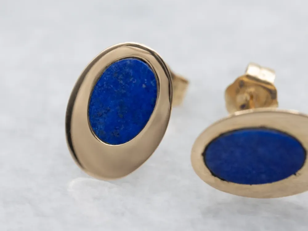 Mod Lapis and Goud Stud Earrings - Dier- en Milieuvriendelijk
