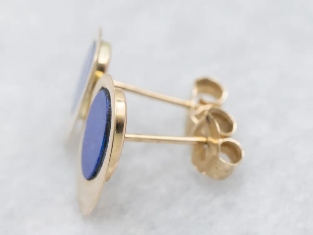 Mod Lapis and Goud Stud Earrings - Dier- en Milieuvriendelijk