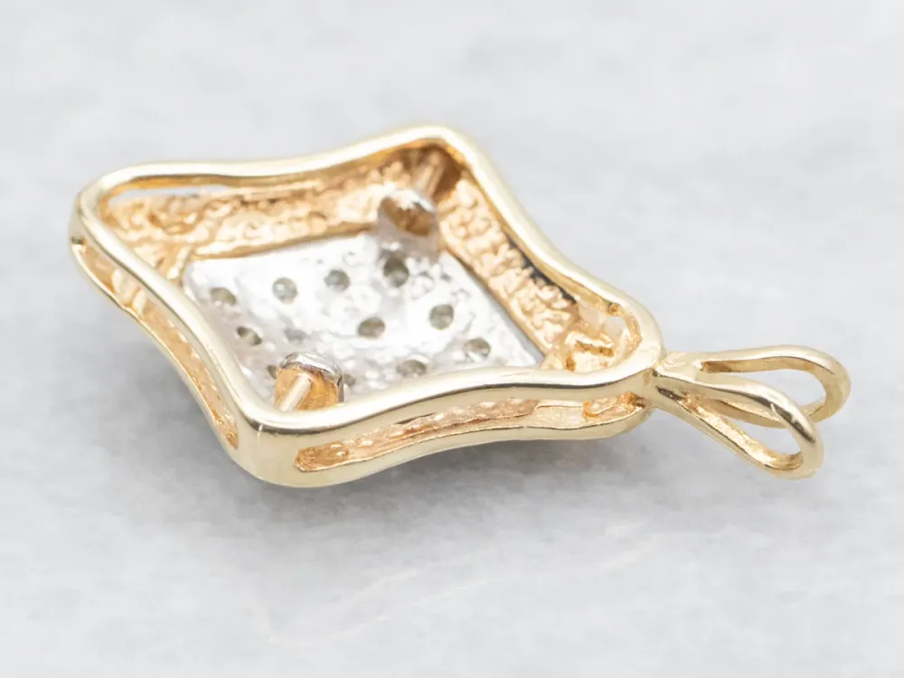 Mollen Textured Verguld Diamond Pendant
