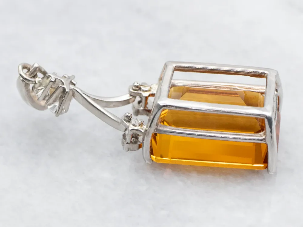 Muggen Citrine and Diamond Pendant