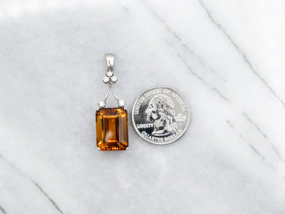 Muggen Citrine and Diamond Pendant