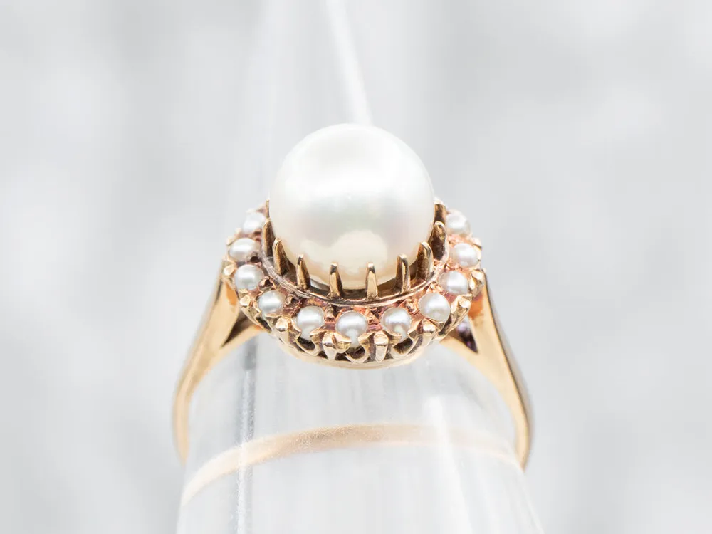 Muggen Pearl Ring Seed Pearl Halo