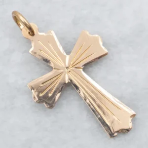Oud Etched Cross Pendant