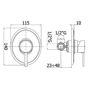 Paffoni Berry shower mixer drain