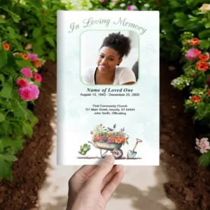 Planting Funeral Program Template met UV-Bescherming