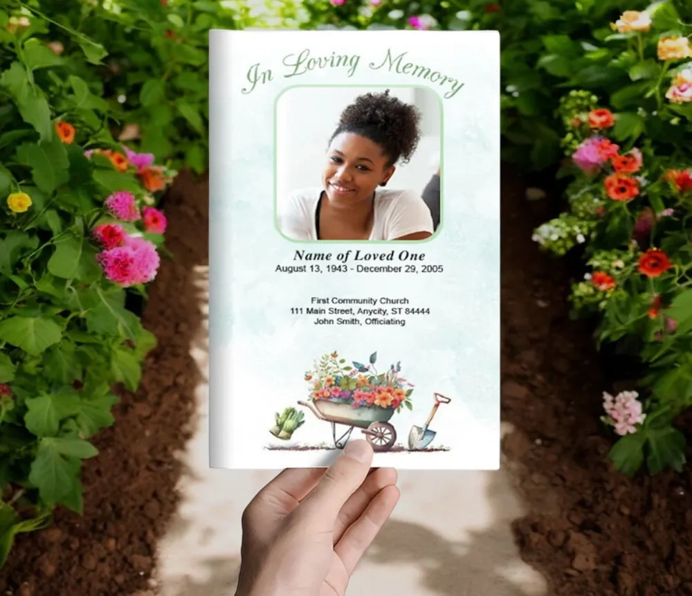 Planting Funeral Program Template met UV-Bescherming