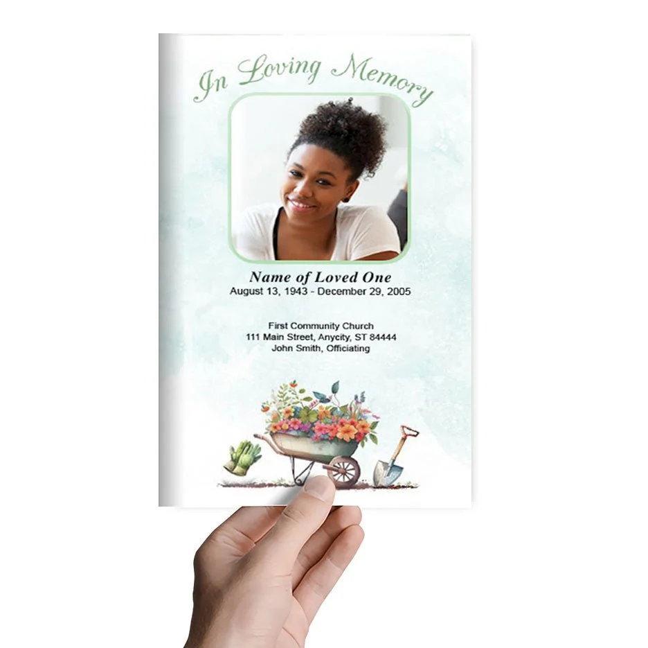 Planting Funeral Program Template met UV-Bescherming