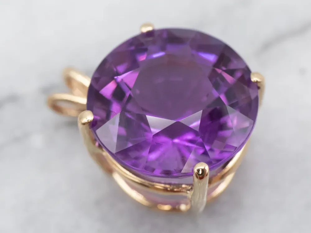 Professionele Brilliant Amethyst Solitaire Pendant
