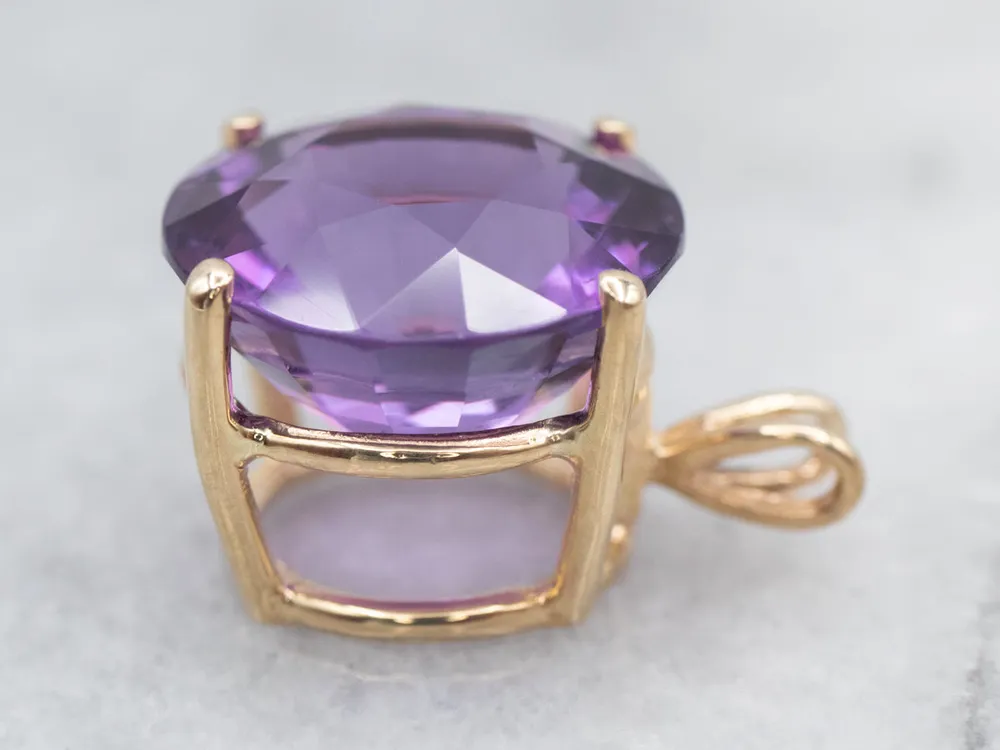 Professionele Brilliant Amethyst Solitaire Pendant