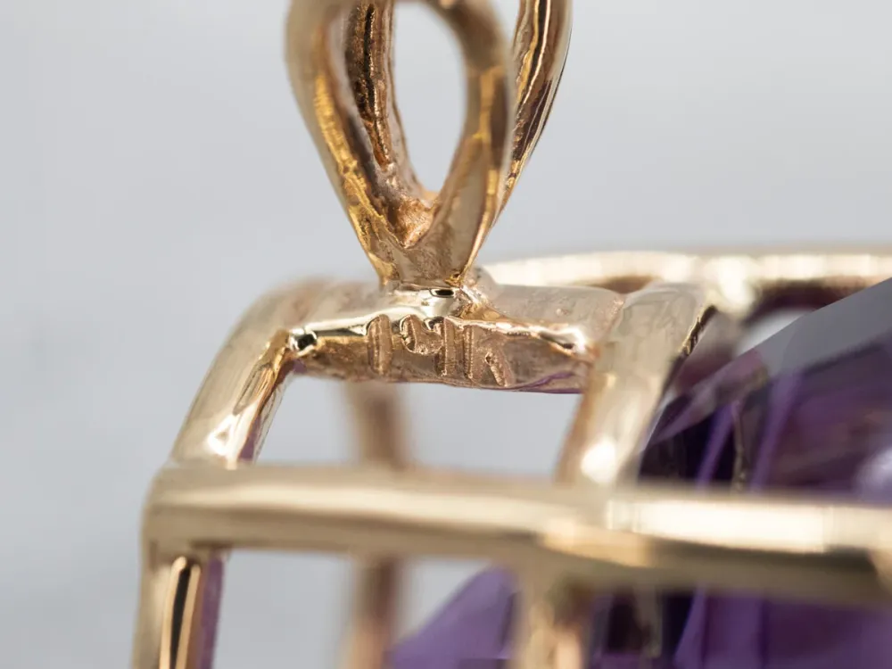 Professionele Brilliant Amethyst Solitaire Pendant