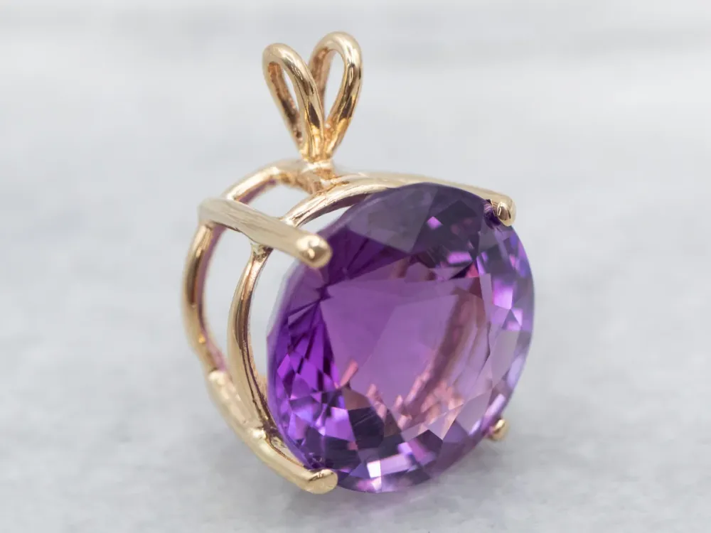 Professionele Brilliant Amethyst Solitaire Pendant