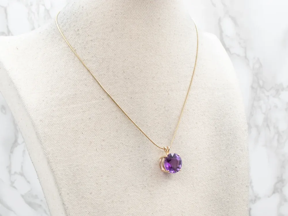 Professionele Brilliant Amethyst Solitaire Pendant