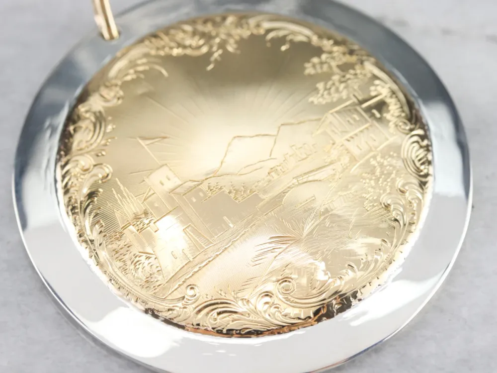 Professionele Etched Mixed Metaal Landscape Pendant