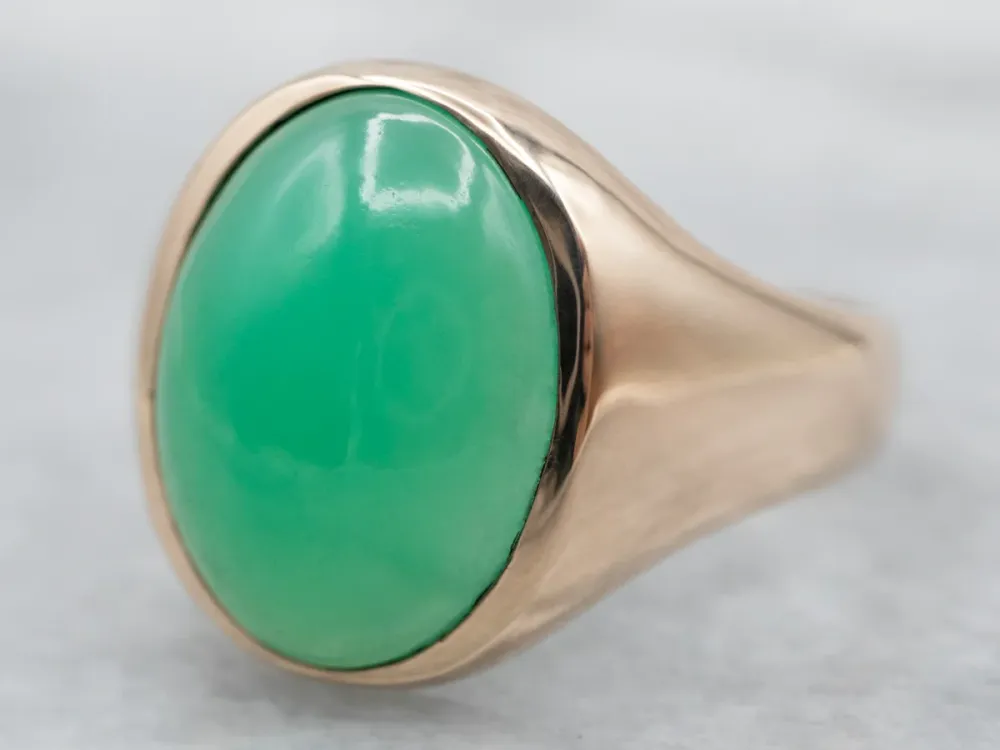Professionele Mid Century Chrysoprase Ring
