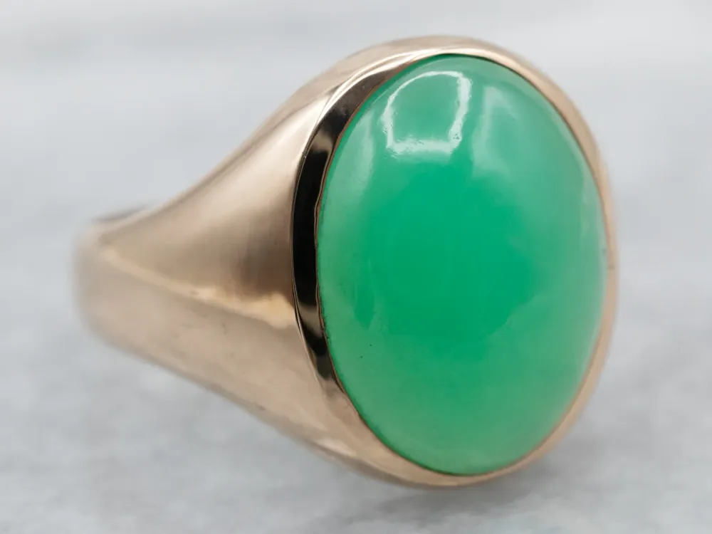 Professionele Mid Century Chrysoprase Ring