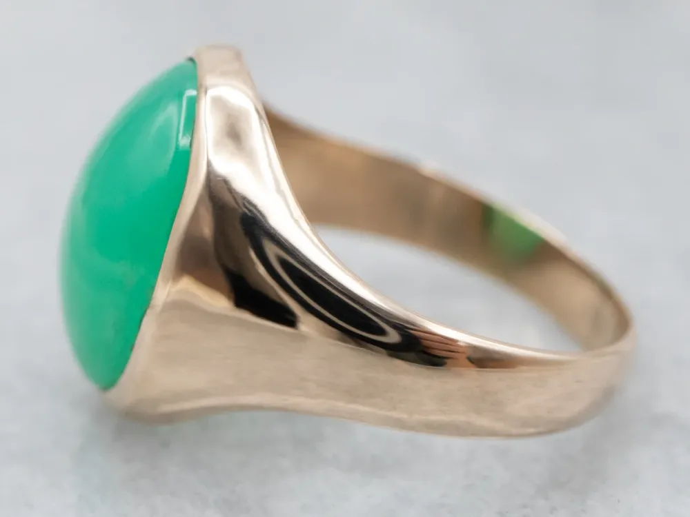 Professionele Mid Century Chrysoprase Ring