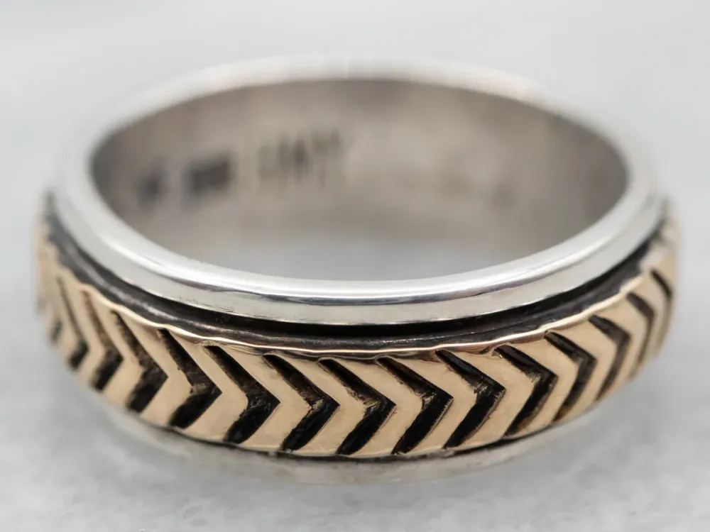 Professionele Mixed Metalen Chevron Pattern Band