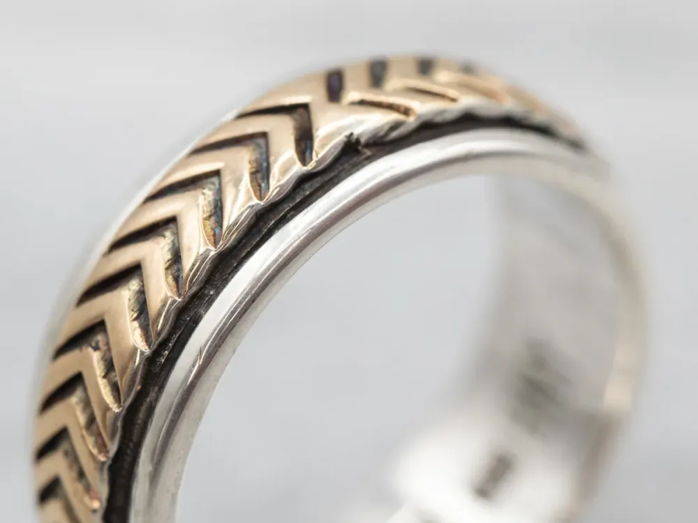 Professionele Mixed Metalen Chevron Pattern Band