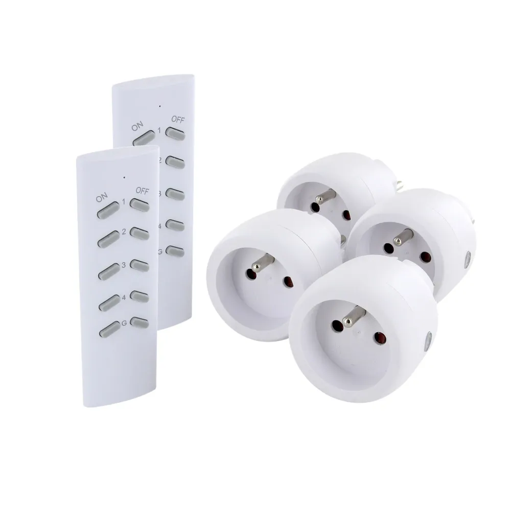 Set 4 mini sockets On/Off and 2 remote control
