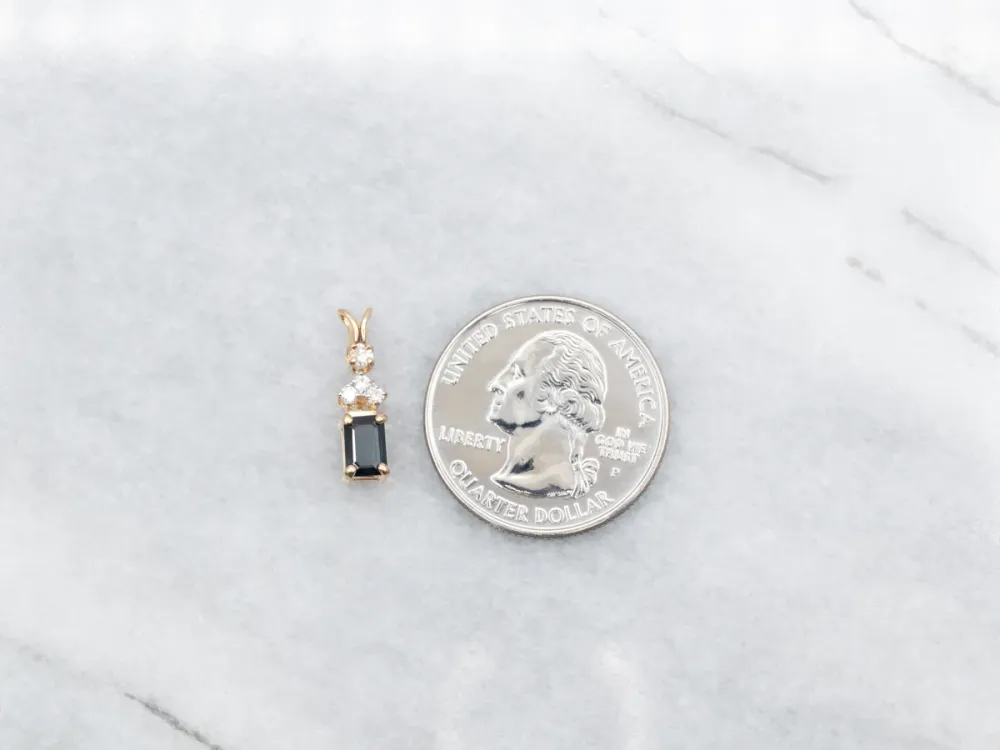 Sleek Sapphire and Diamond Pendant