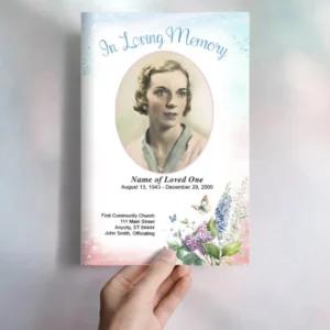 Splash Funeral Program Template met UV-Bescherming