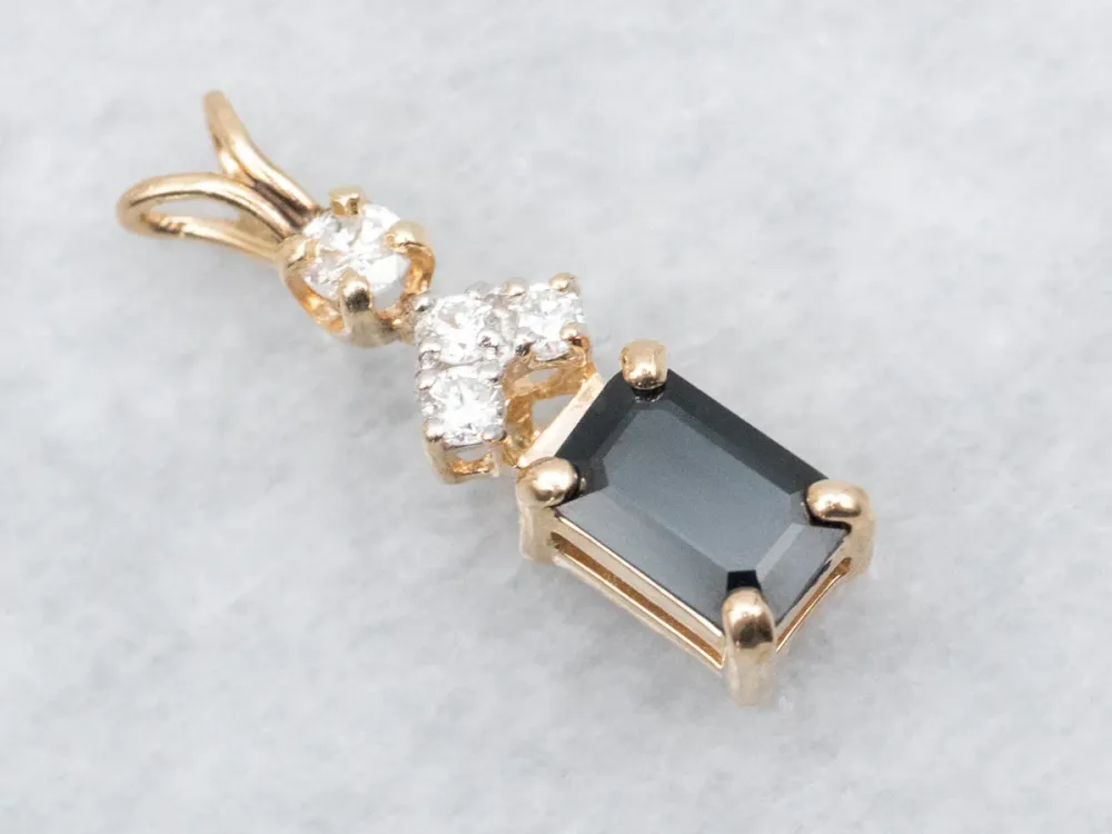 Strak Sapphire and Diamond Pendant