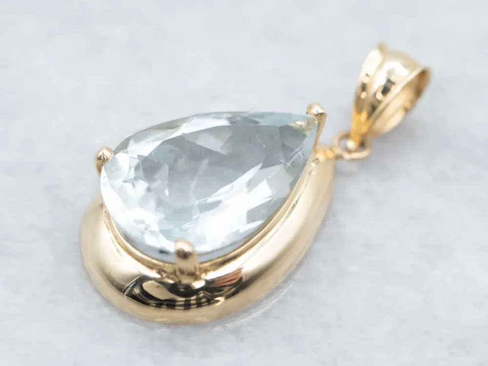 Teardrop Blauw Topaz Pendant