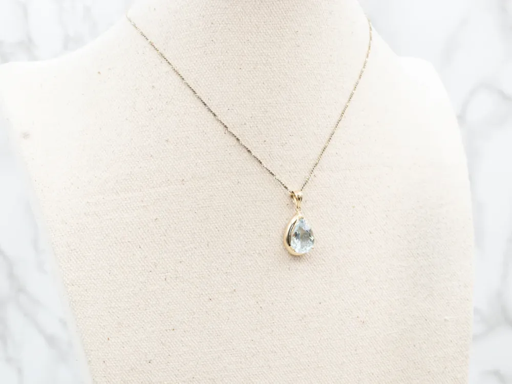 Teardrop Blauw Topaz Pendant