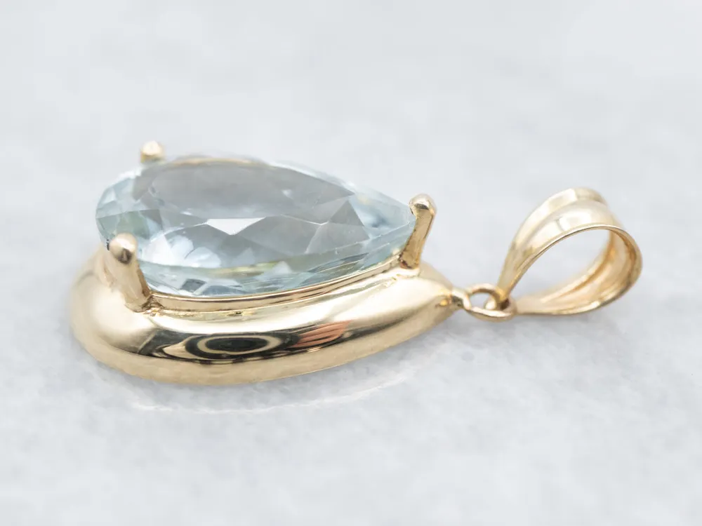 Teardrop Blue Topaz Pendant