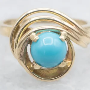 Turquoise Solitaire Swirl Ring