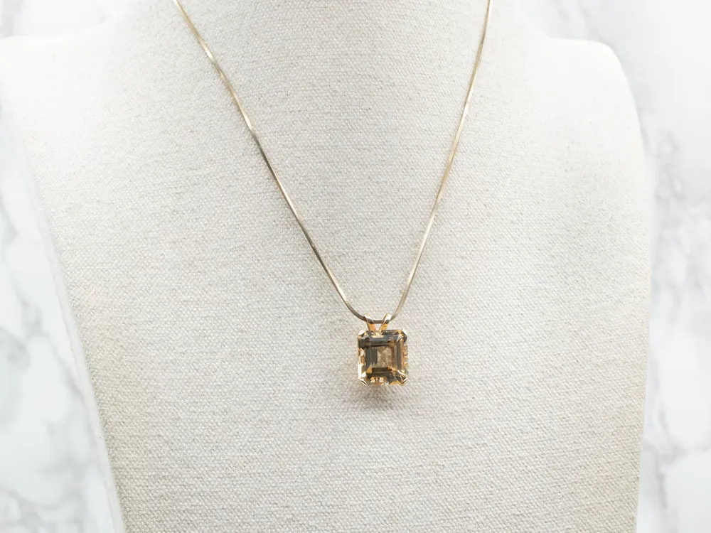Ultrasoon Citrine Solitaire Pendant