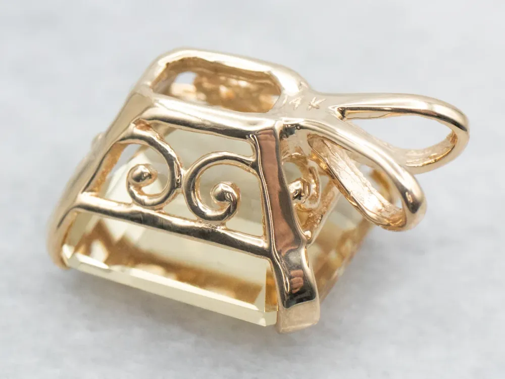 Ultrasoon Citrine Solitaire Pendant