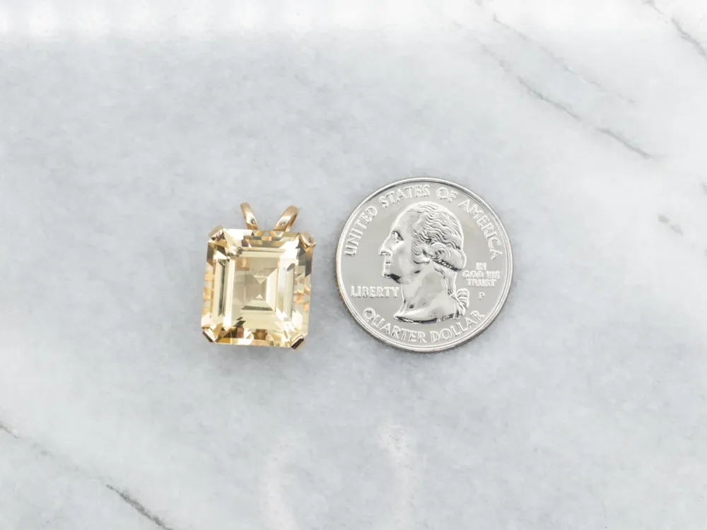 Ultrasoon Citrine Solitaire Pendant