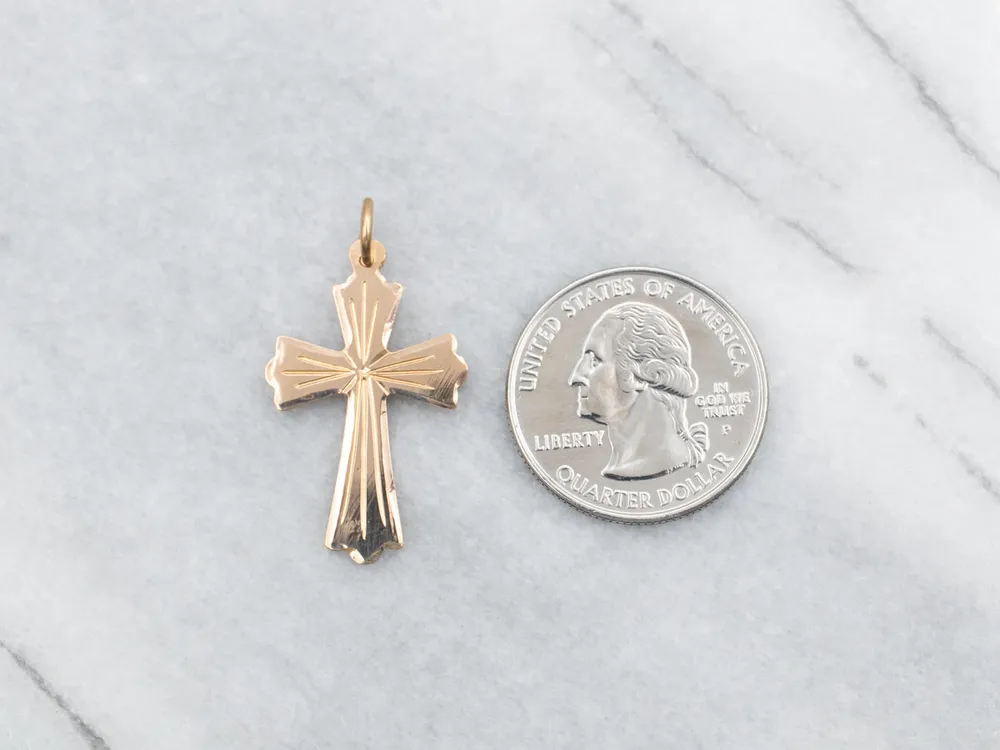 Vintage Etched Cross Pendant