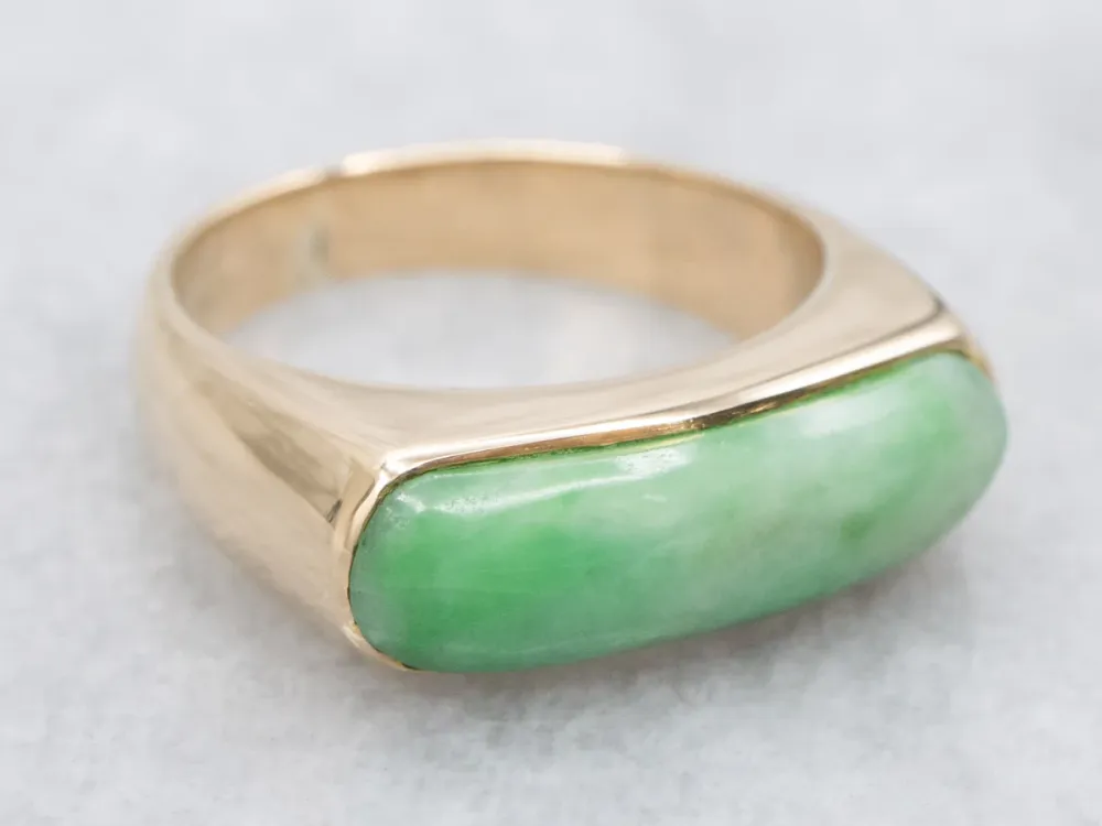 Weerbestendige Unisex Mid-Century Jadeite Ring