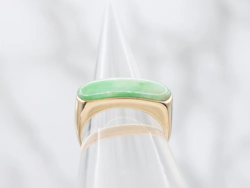 Weerbestendige Unisex Mid-Century Jadeite Ring