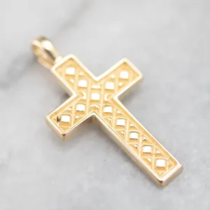 Yellow Gold Patterned Cross