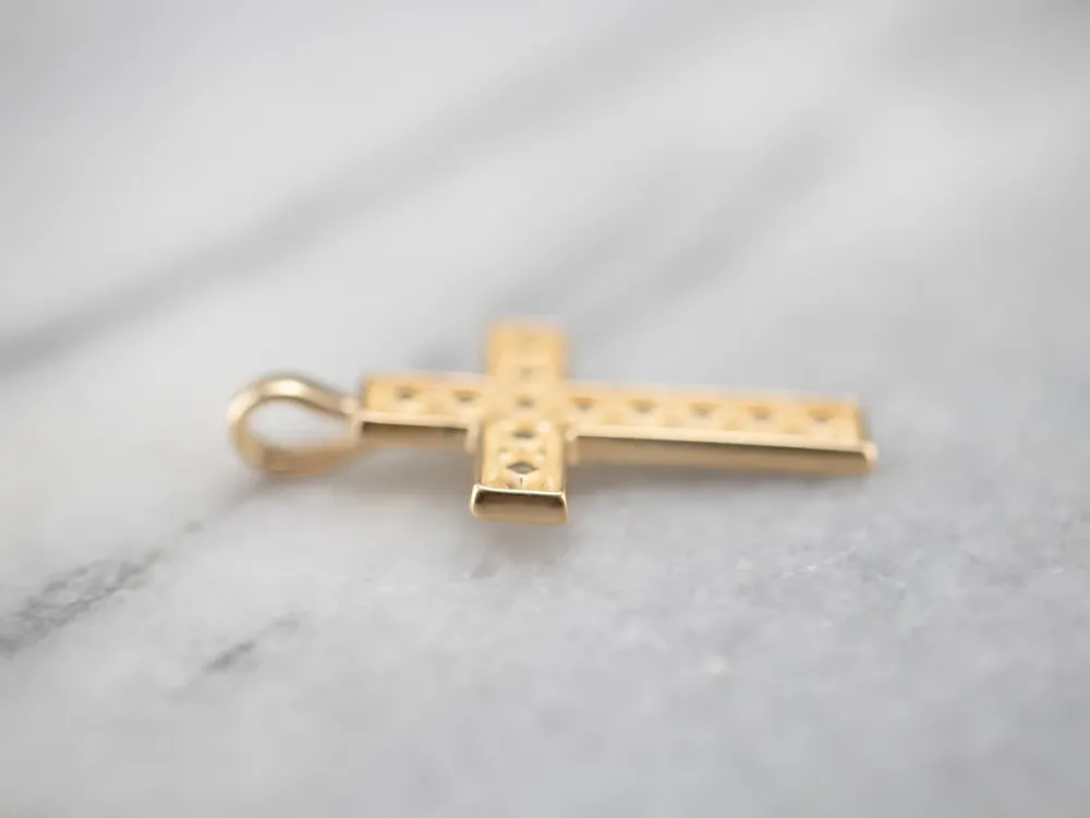 Yellow Gold Patterned Cross