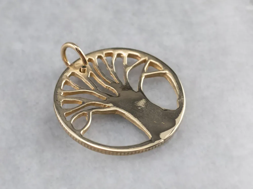 Yellow Gold Tree Life Pendant