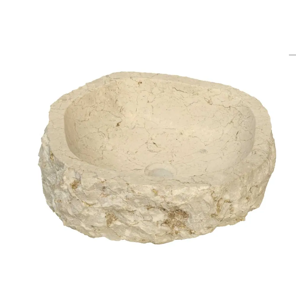 Abstract Beige Marble Countertop Sink