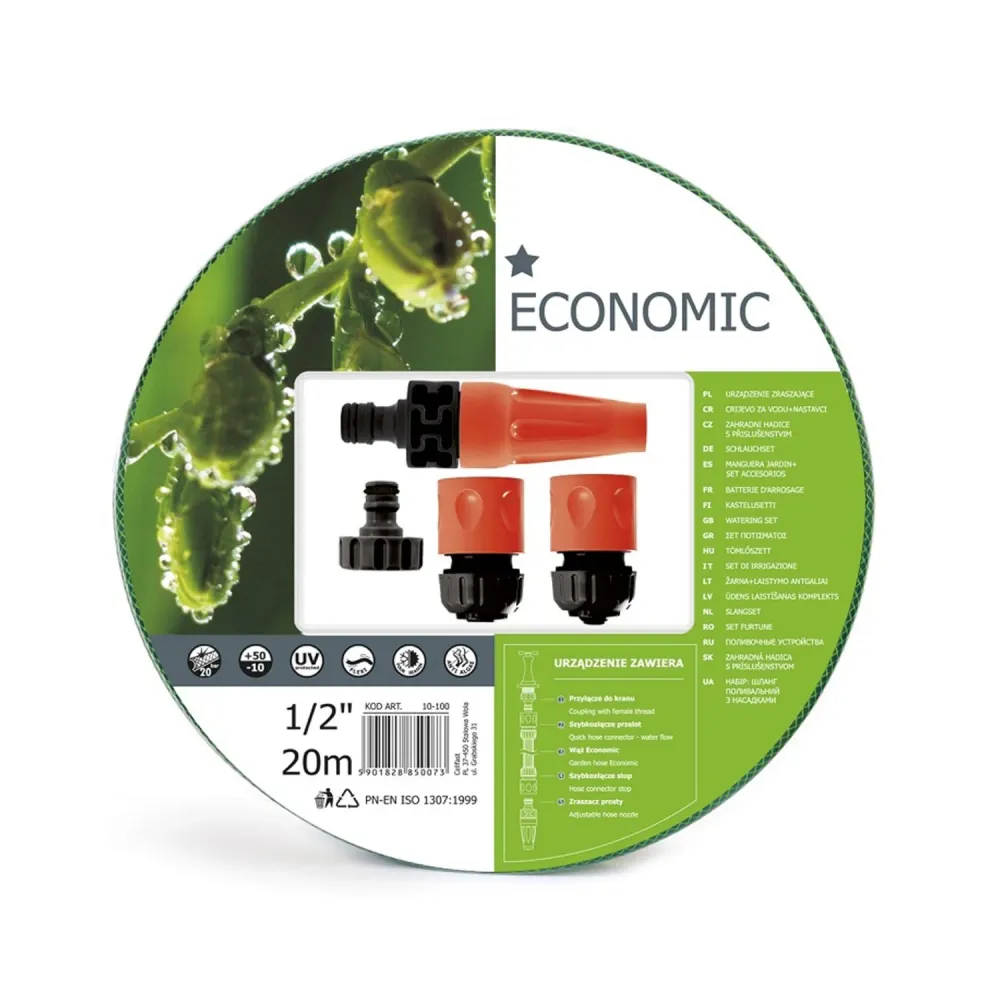 Geurwerende Tuinslangset 20m 1/2 "plus Cellfast Economic sprinkler