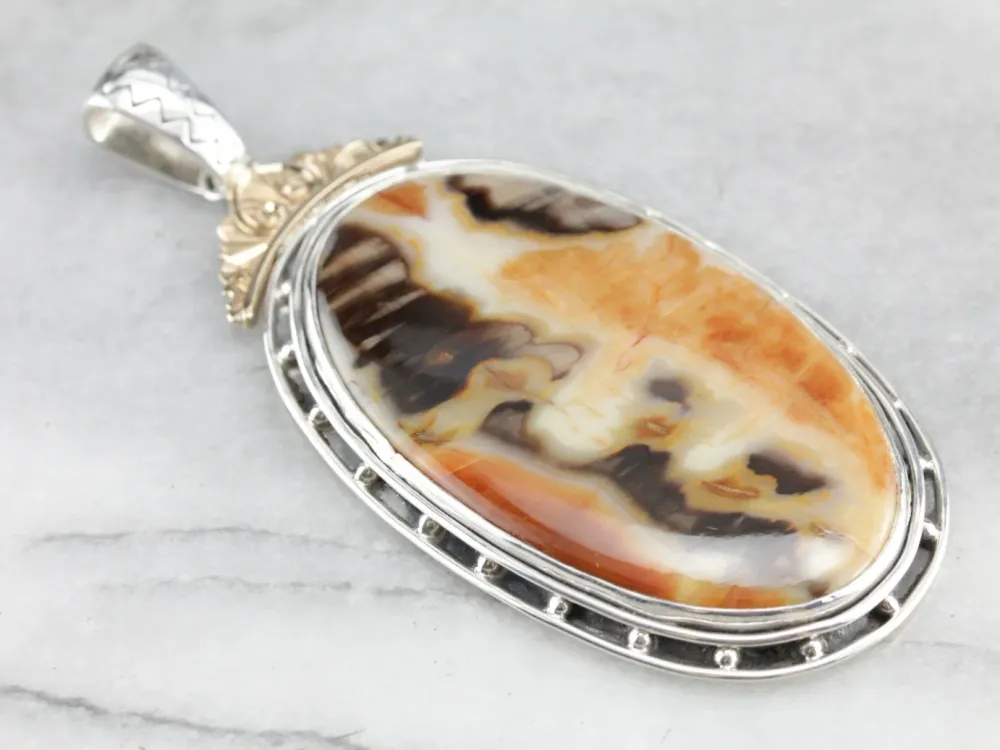 Muggenwerende Mix Van metaal Jasper Statement Pendant