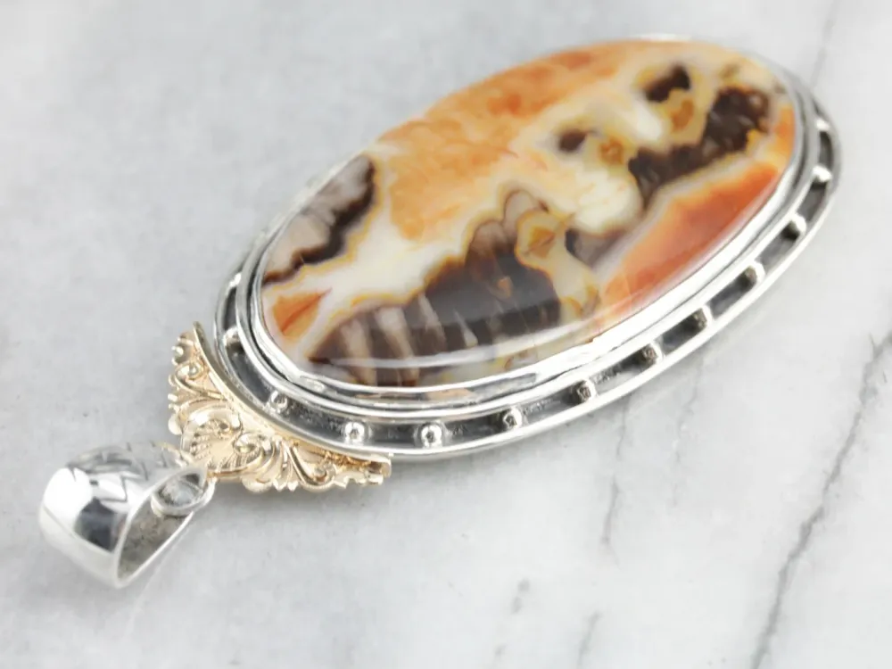 Muggenwerende Mix Van metaal Jasper Statement Pendant