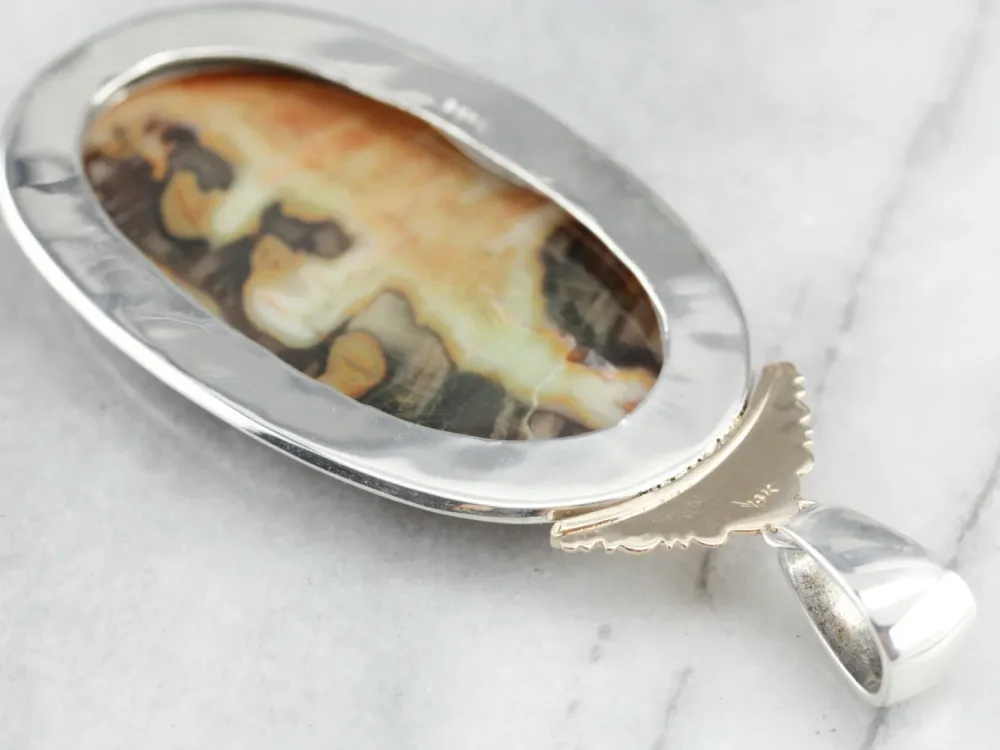 Muggenwerende Mix Van metaal Jasper Statement Pendant