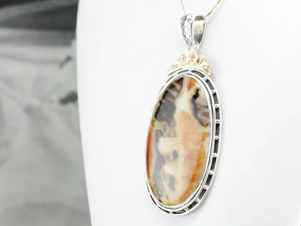 Muggenwerende Mix Van metaal Jasper Statement Pendant