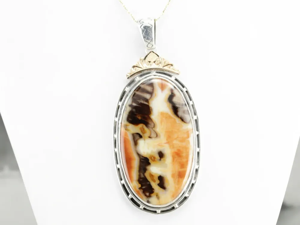 Muggenwerende Mix Van metaal Jasper Statement Pendant