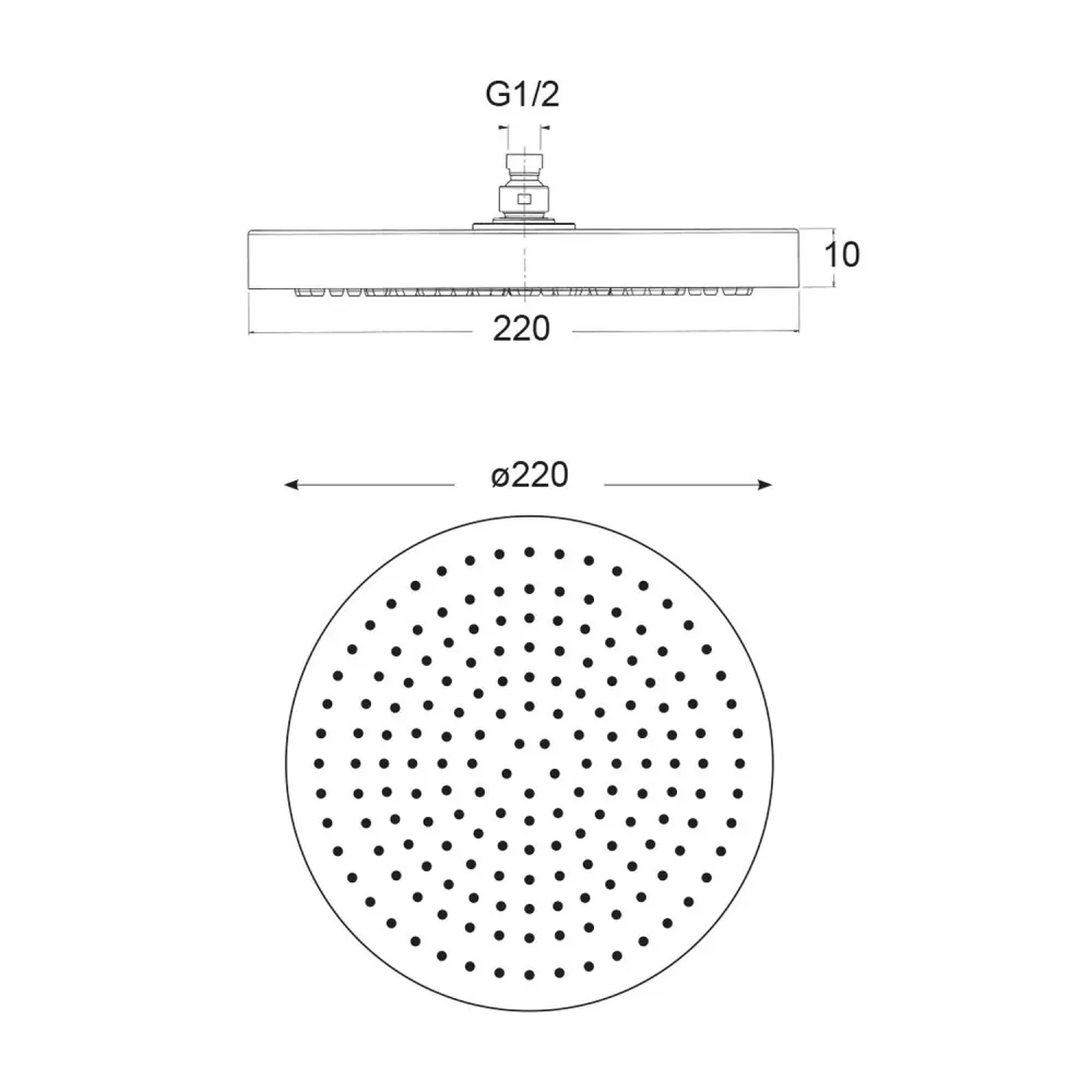Professionele Kwaliteit Galles 220mm anti-limescale ABS anti-vandal showerhead
