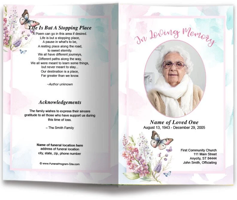 Spring Garden Funeral Program Template voor Wespen en Bijen