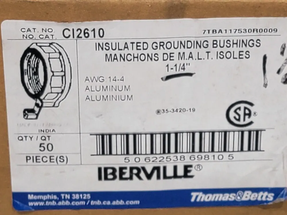 1-1/4" Insulated Ground Bushing CI2610 (Box 50)